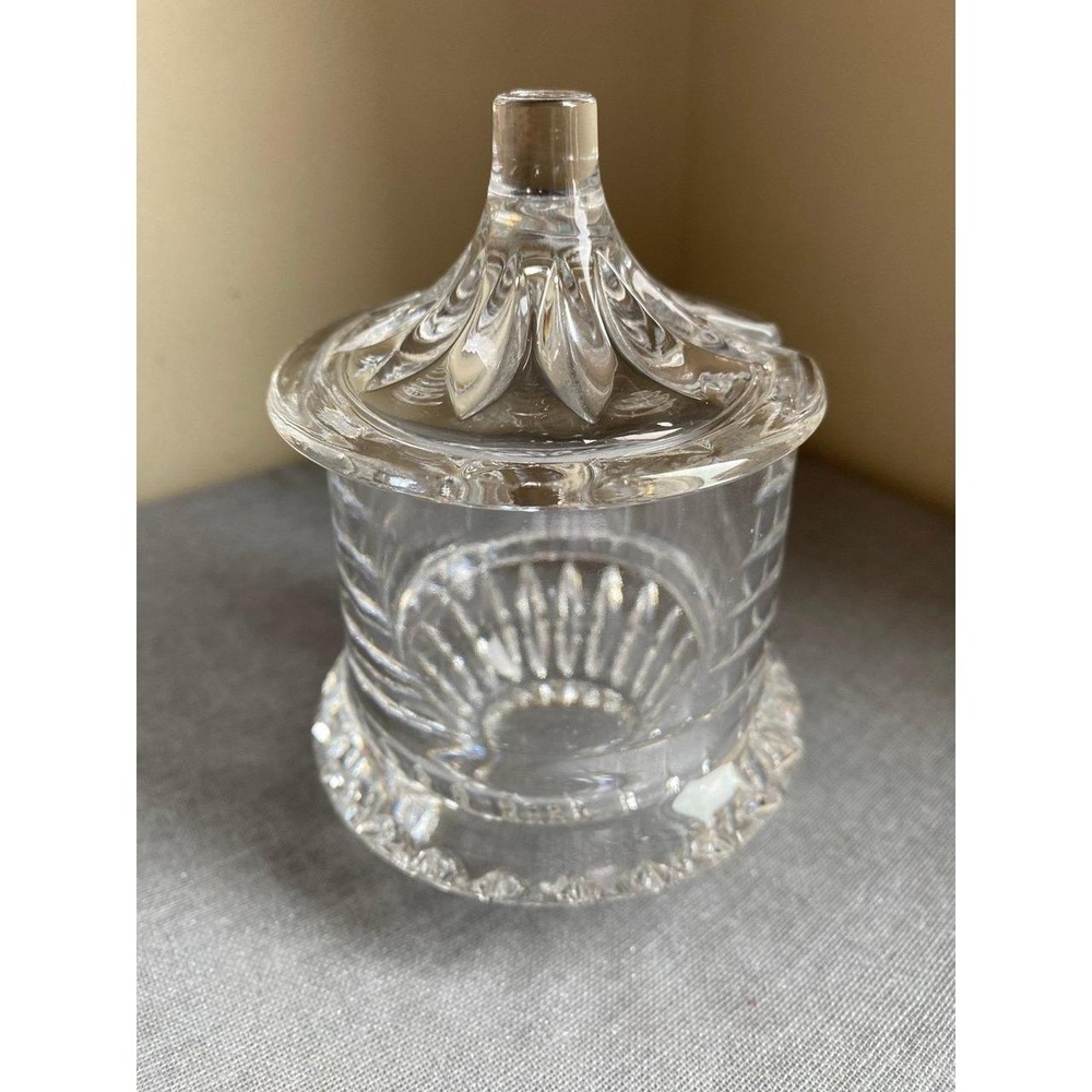 Gotham Full Lead Crystal Dish Glass German Vintage Sugar Jelly Honey Make-up s1
